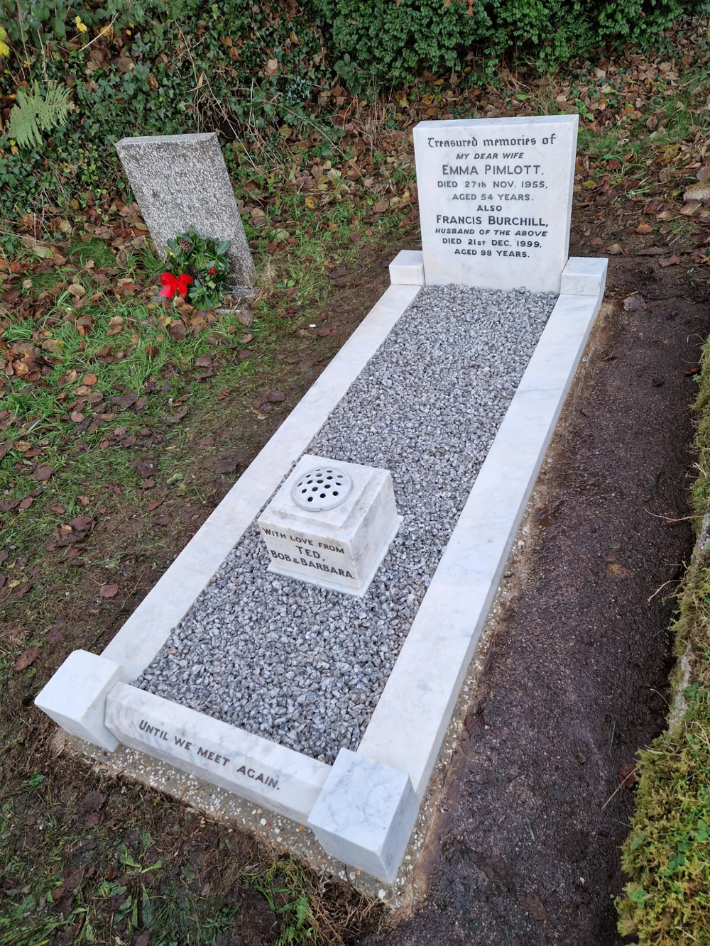 Grave after deep clean and re-lettering